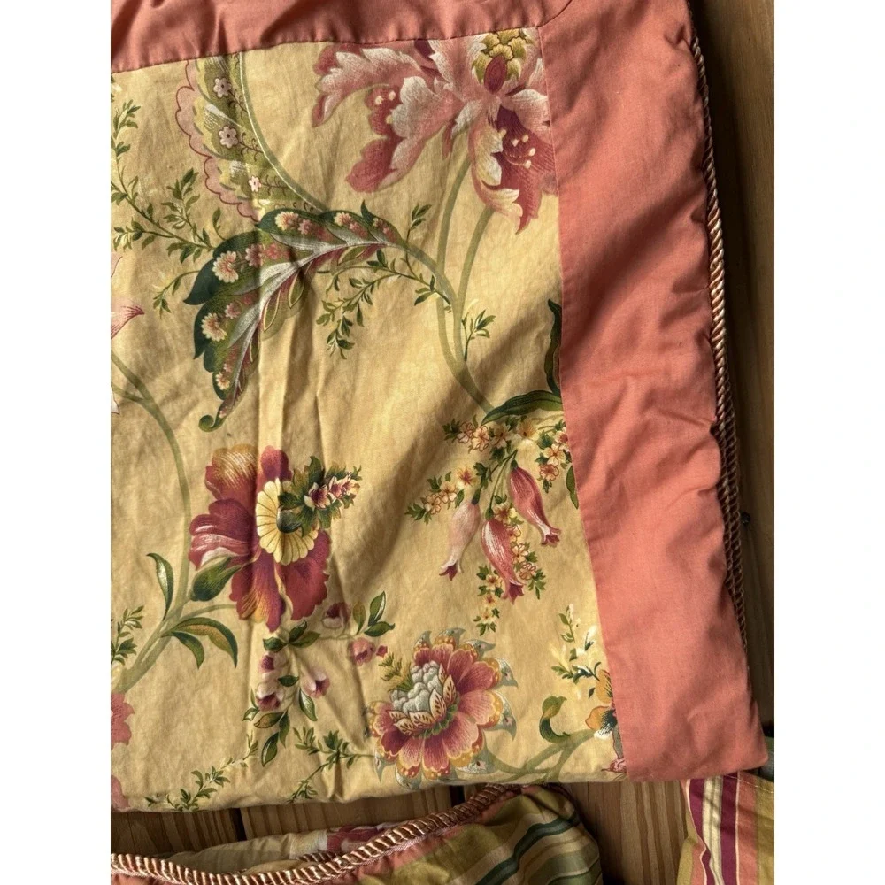Waverly Imperial Dress Queen Comforter Bedskirt Sham 100% Cotton Antique Design